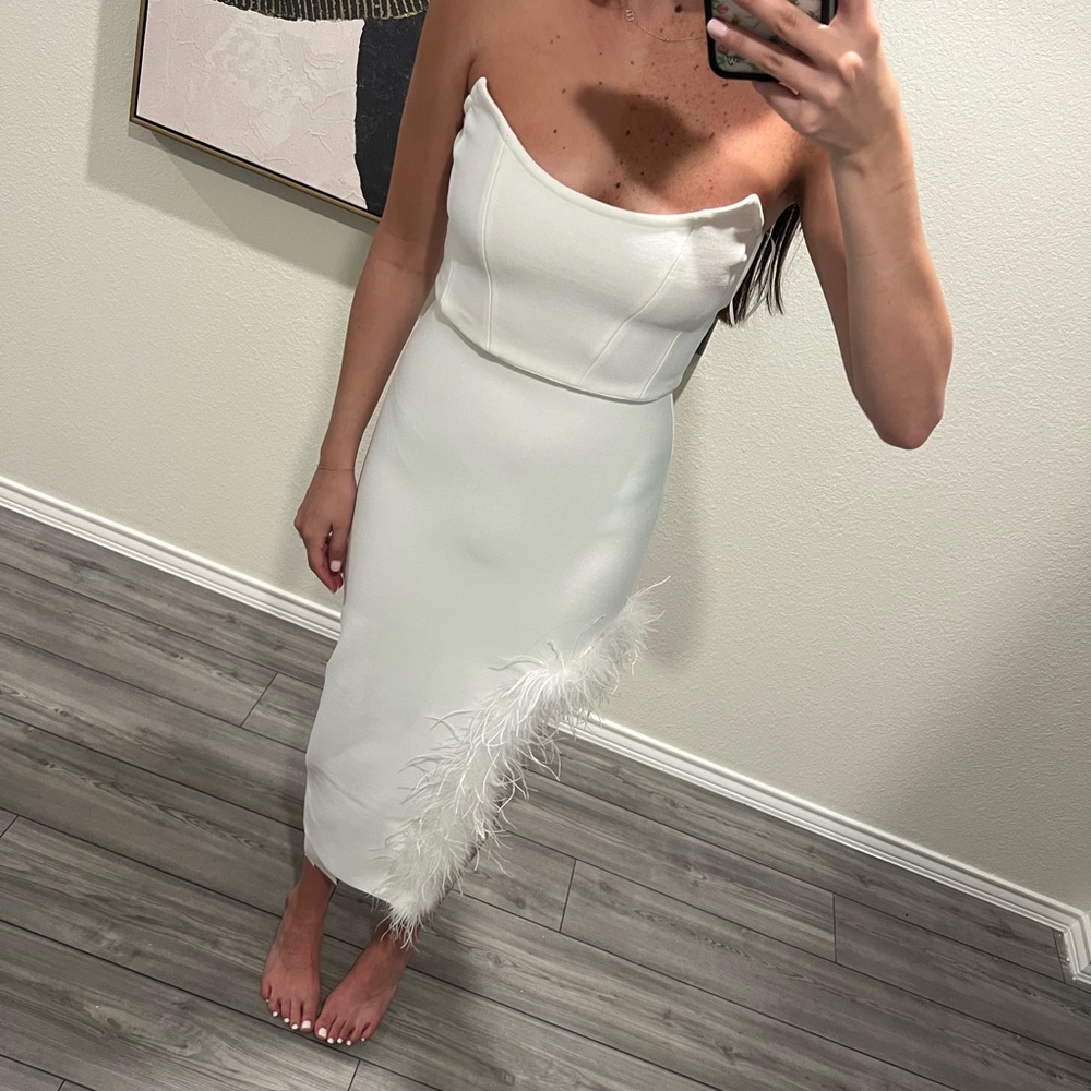 Catchal white feather dress